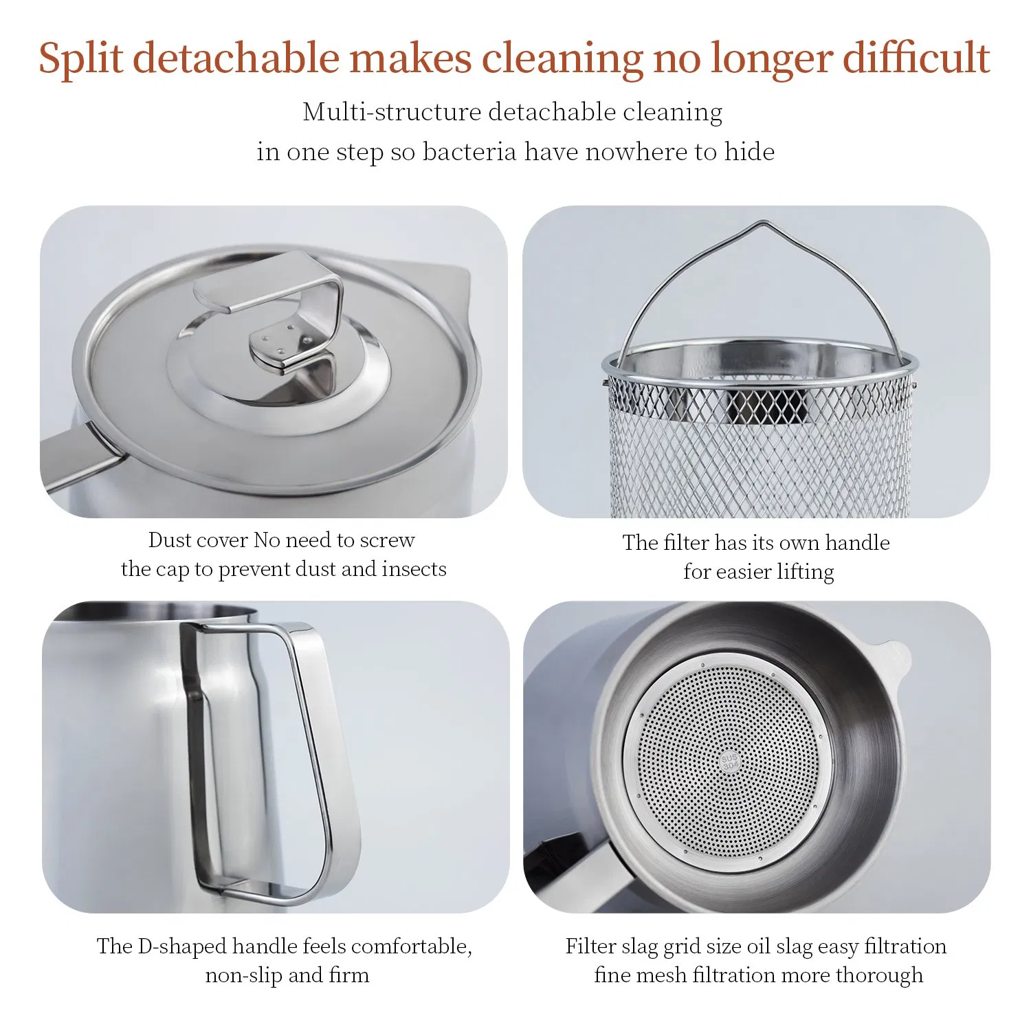 304 Stainless Steel Oil Filter Can with Cover Filter