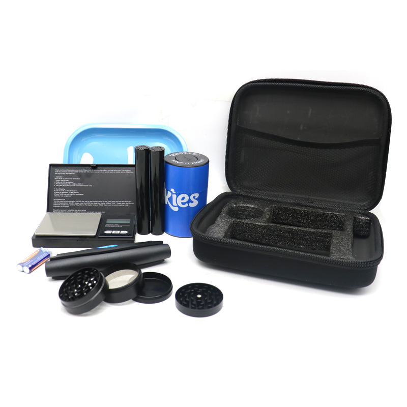 Leather Bag Drop Plastic 8-Piece Set of Smoke Grinder Smoke Set Tray Cigarette Maker Smoking Set