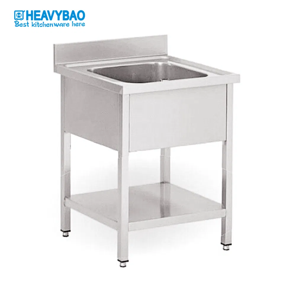 Heavybao 850mm Height Handmade Triple Bowl Stainless Steel Kitchen Sink for Restaurant Laundry Washbasin Sink