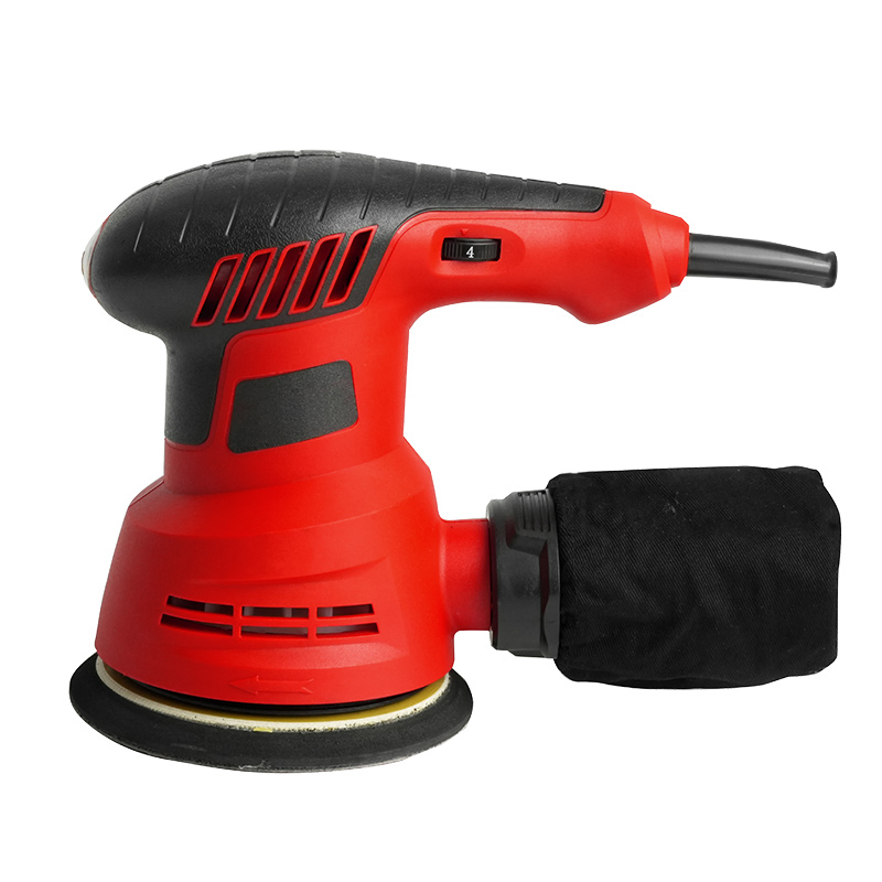 Long Life Working 380W Variable Speed Hook Loop Pad Dustless Electric Rotary Sander