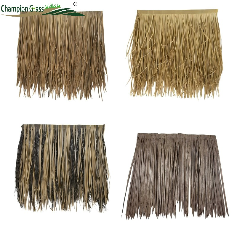 Henghui Hotsale Natural Color Hawaii Hula Tiki Artificial Straw Thatched Beach Umbrella