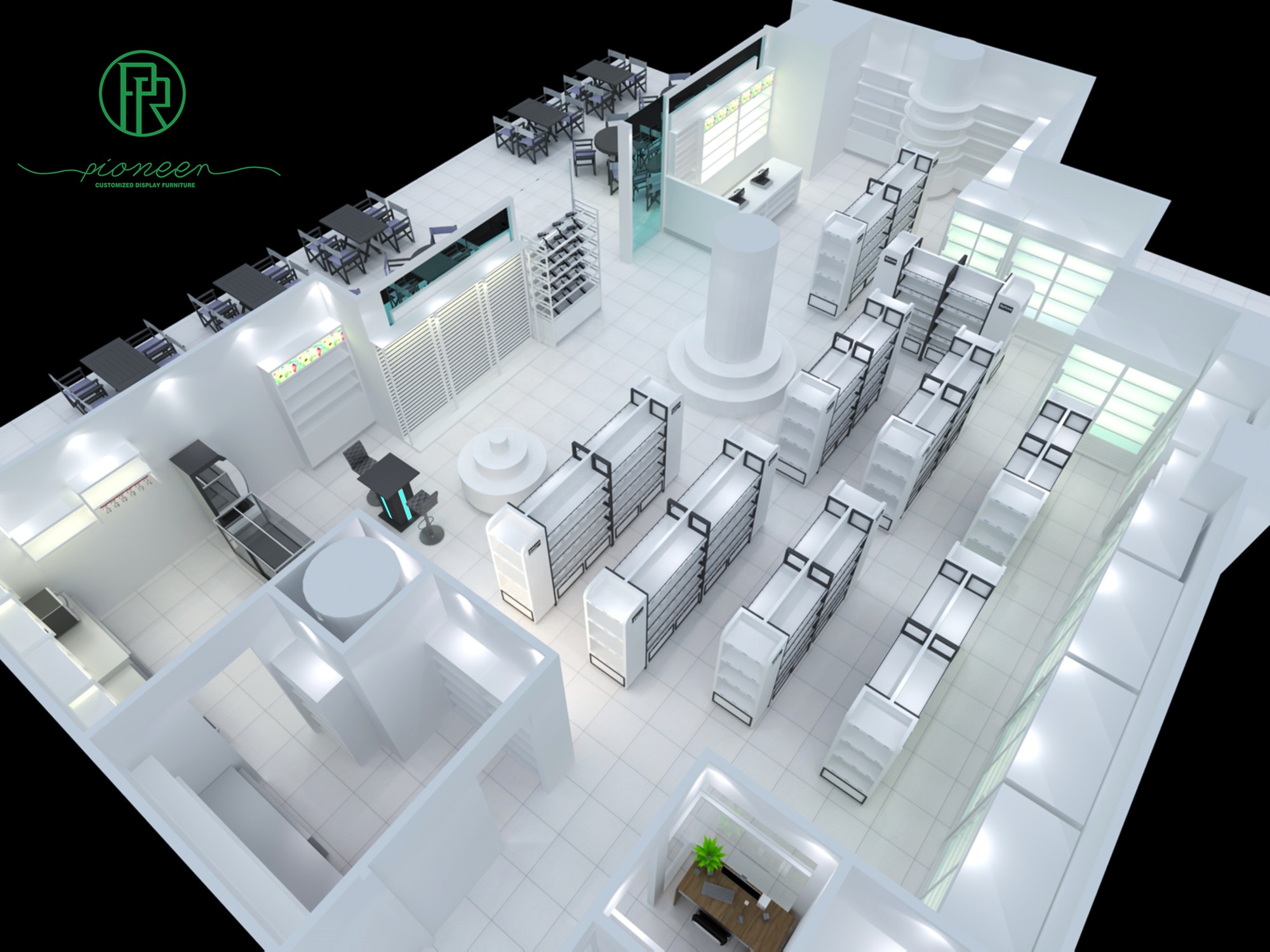 Мебель для магазина витрины барные стойки кассовые зоны