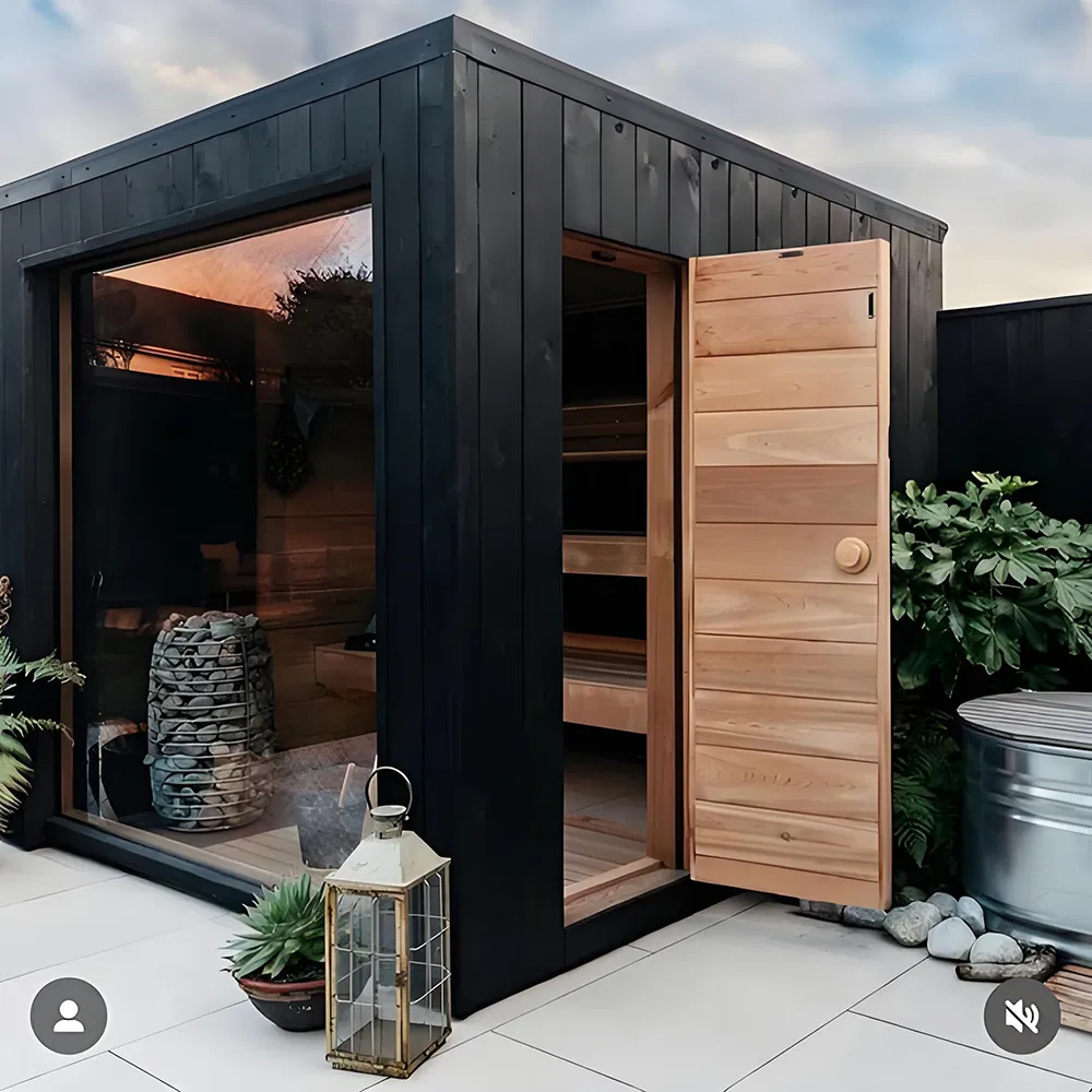 Premium Square Outdoor Sauna for Contemporary Home Designs