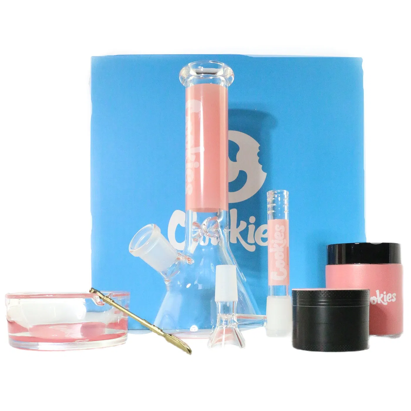 Glass Water Pipe Set Gift Smoking Set 7-Piece Set for Smoking Grinder Tray Jar