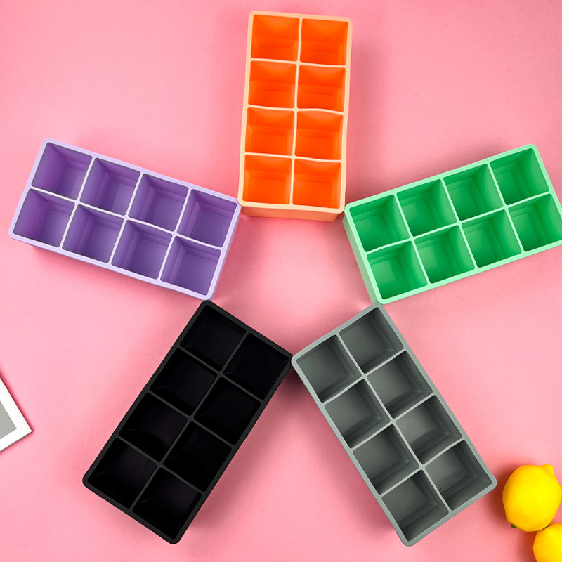 Форма для льда силиконовая 8 ячеек квадратная гибкая