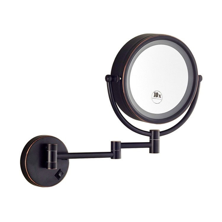 Multi-Function LED Makeup Mirror with Chrome Finish and Adjustable Light