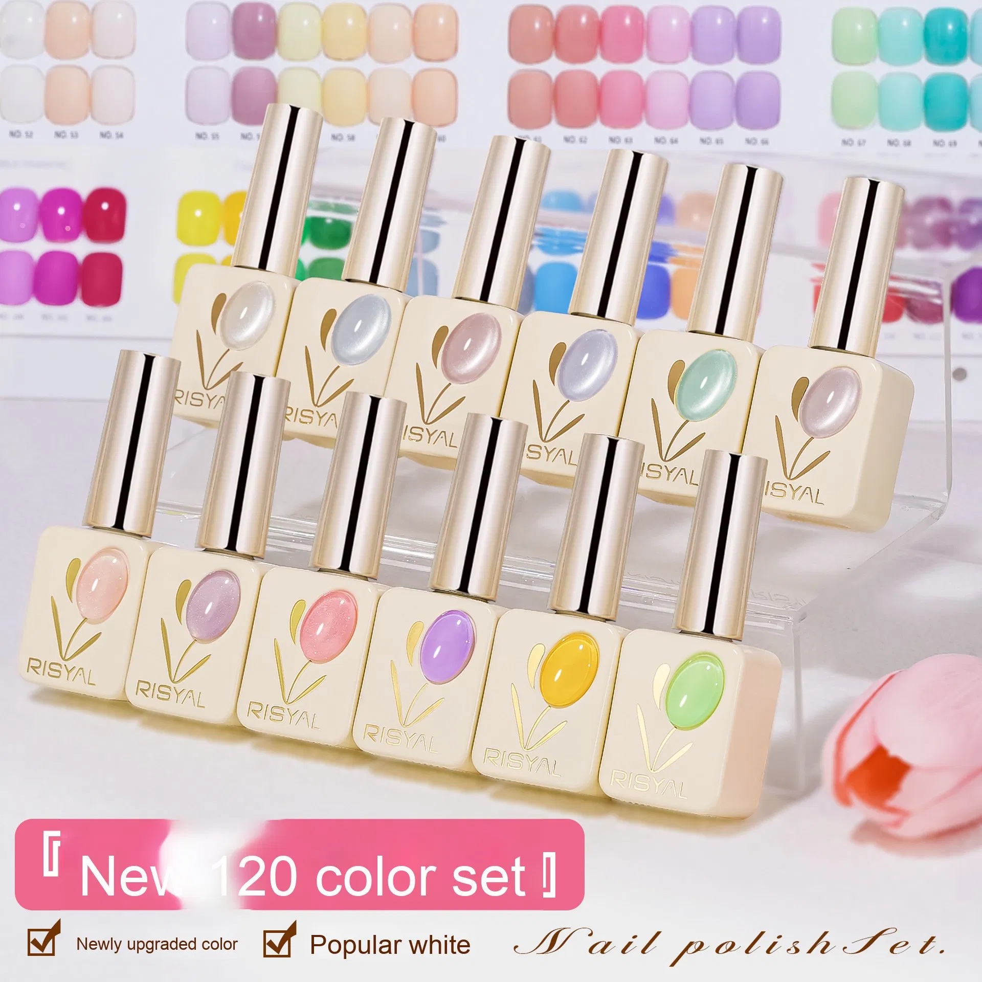 Professional 3D Heart Design Top Gel Long Lasting Nail Art Gel with Free LED Lamp Kit 8ml