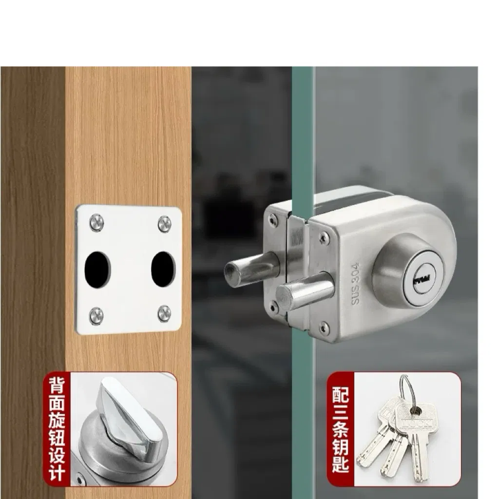 Premium Stainless Steel 304# Glass to Wall Door Lock System