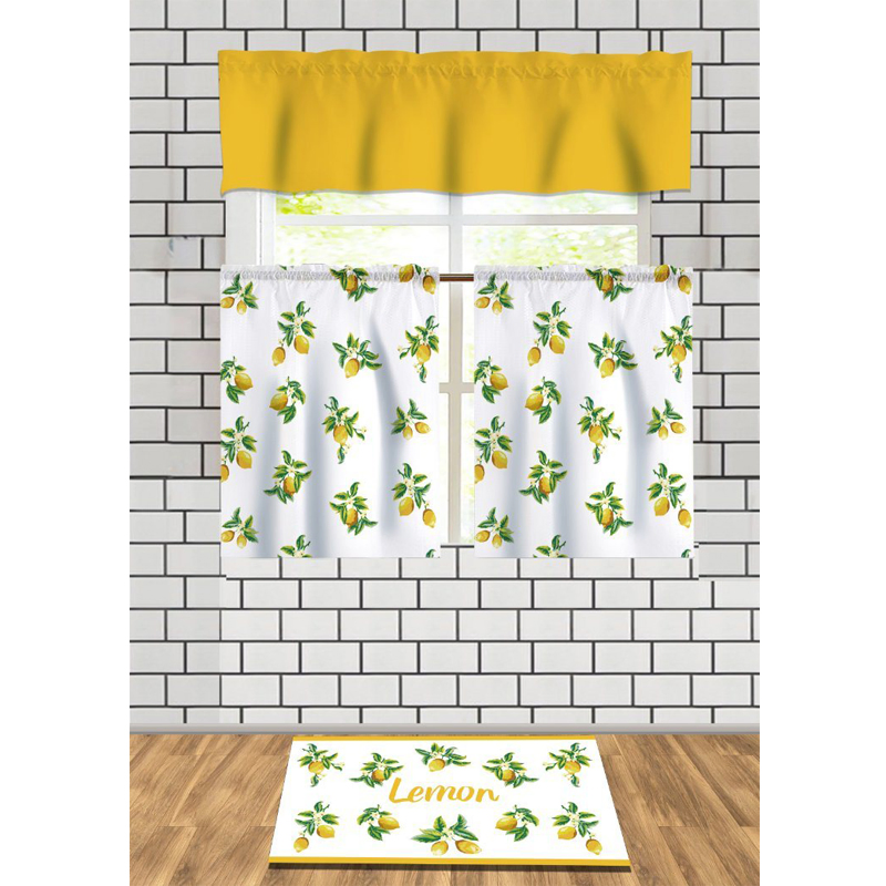Manufactery Texpro New Design Lemon Kitchen Tier Set with Antifatigue Mat