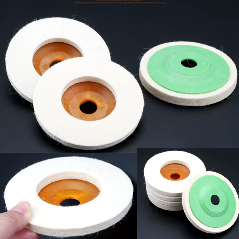 100% Pure Flat Disc White Wool Felt Buffing Polishing Wheel for Glass