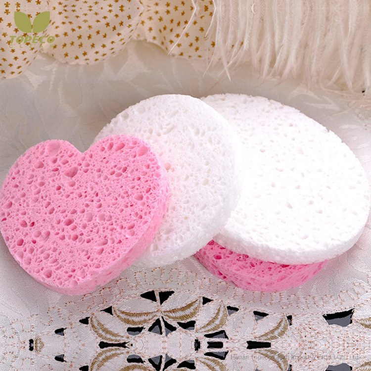 Topeco Compressed Wood Pulp Cellulose Face Facial Cleansing Sponge
