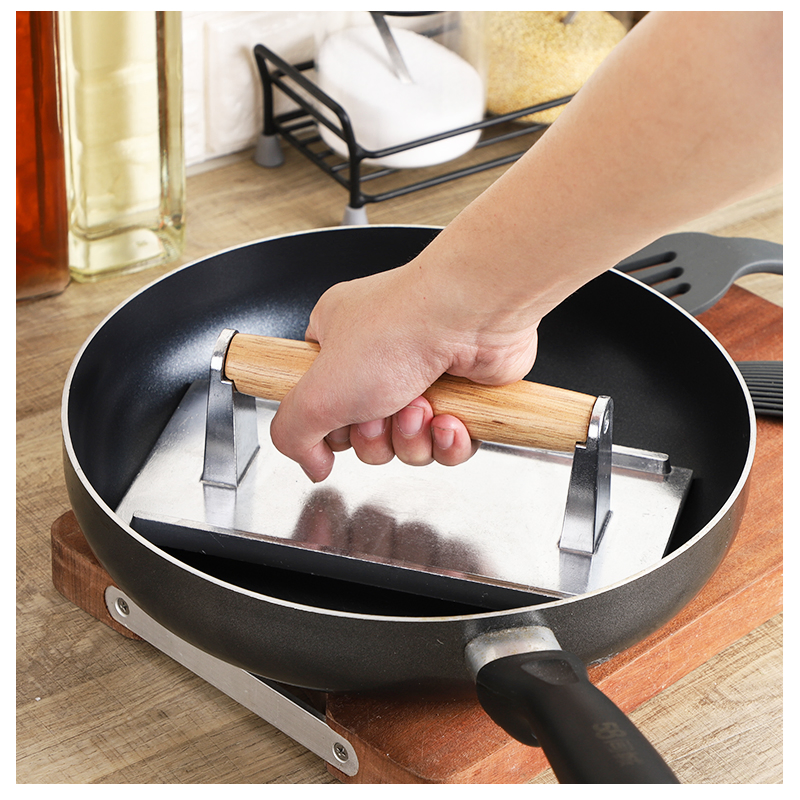 Professional Aluminium Grill Press for Healthy Indoor and Outdoor Cooking