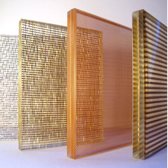 High-End Customized Mesh Laminated Glass for Architectural Decorative Wall
