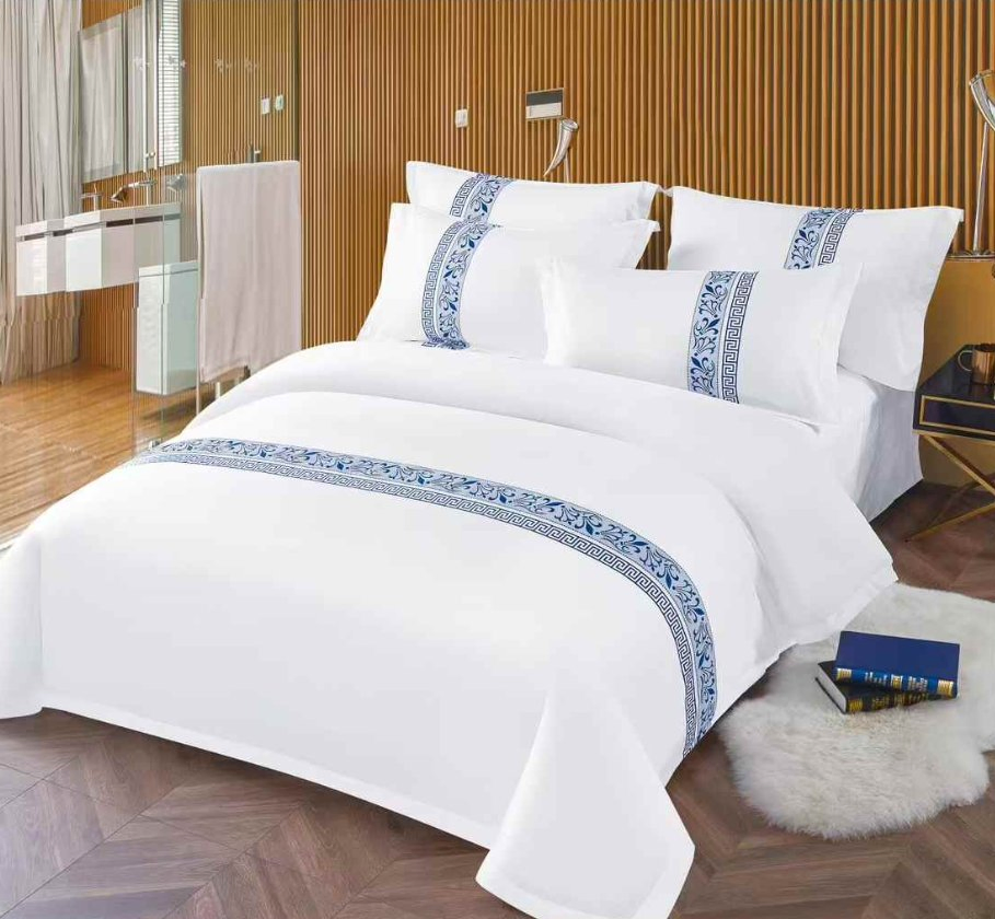 Wholesale Custom 100% Cotton Bedding Sheets Pillowcases Four Piece Set