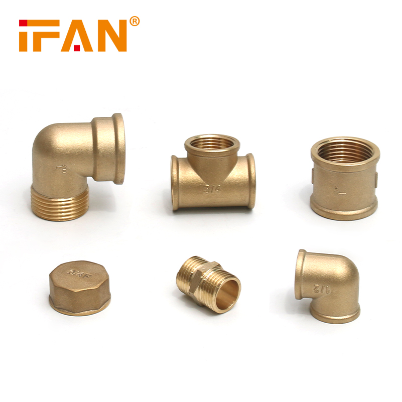 Ifan All Type Brass Pipe Fitting 1/2" Male Male Female Tee Brass Fitting