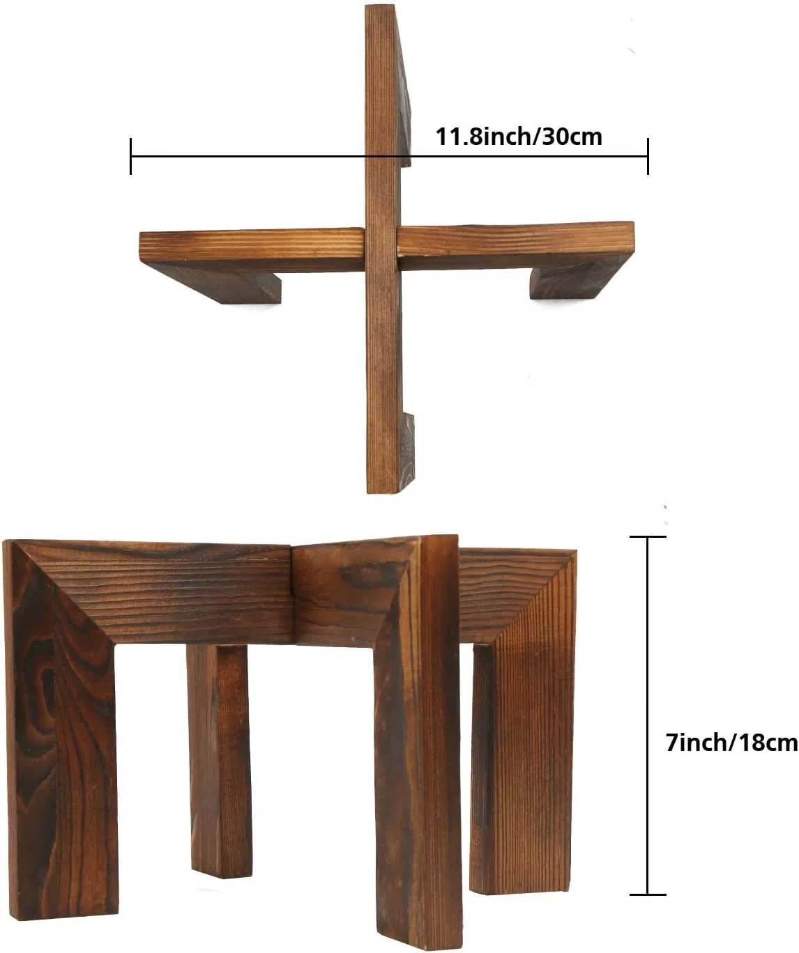 Indoor Low and Short Wooden Plant Rack