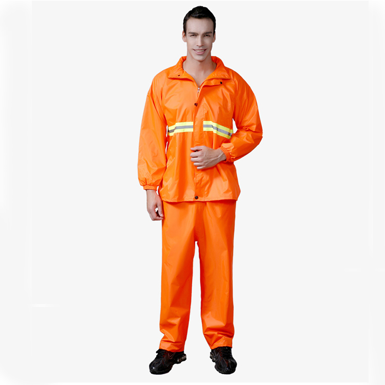 Wear-Resistant PVC Coating Super Waterproof Bright Men's Raincoat Suits