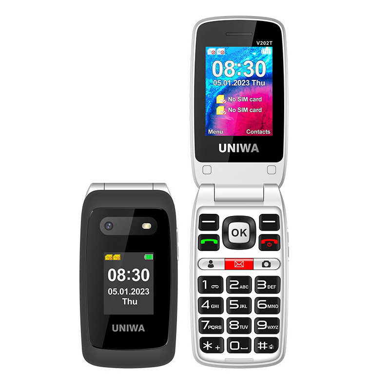Раскладушка Uniwa V202t 4G, 1450mAh, 2.4 дюйма