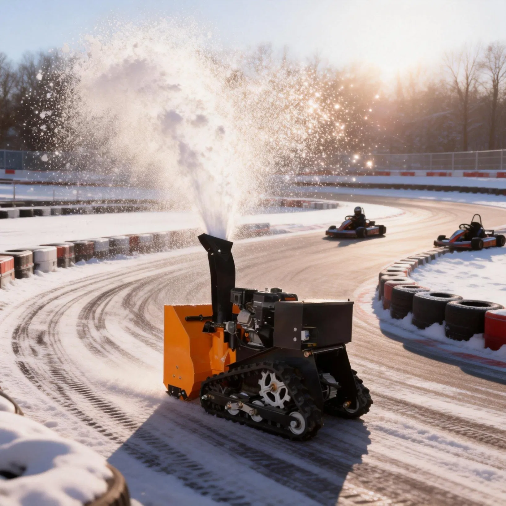 Durable and Highly Maneuverable Snow Blower on Tracks
