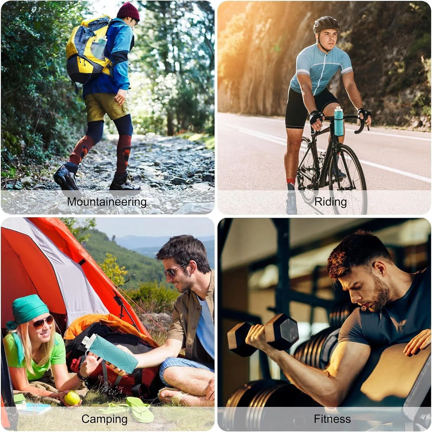 Складная силиконовая бутылка для воды 600 мл