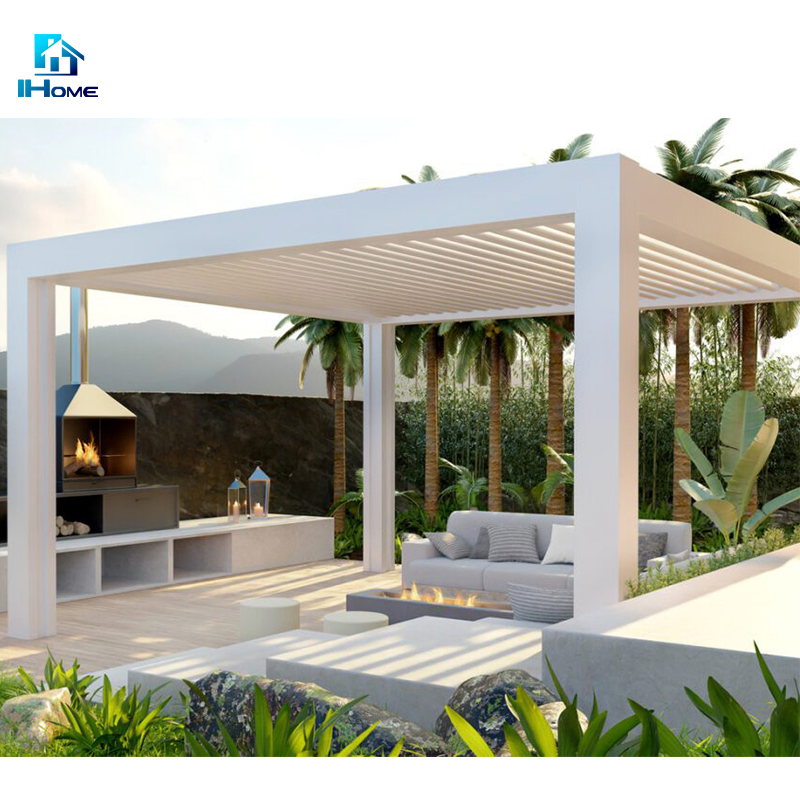 DIY Modern Design Bioclimatic Awning Cover Waterproof Louvre Roof Louver Gazebo Outdoor Aluminum Pergola