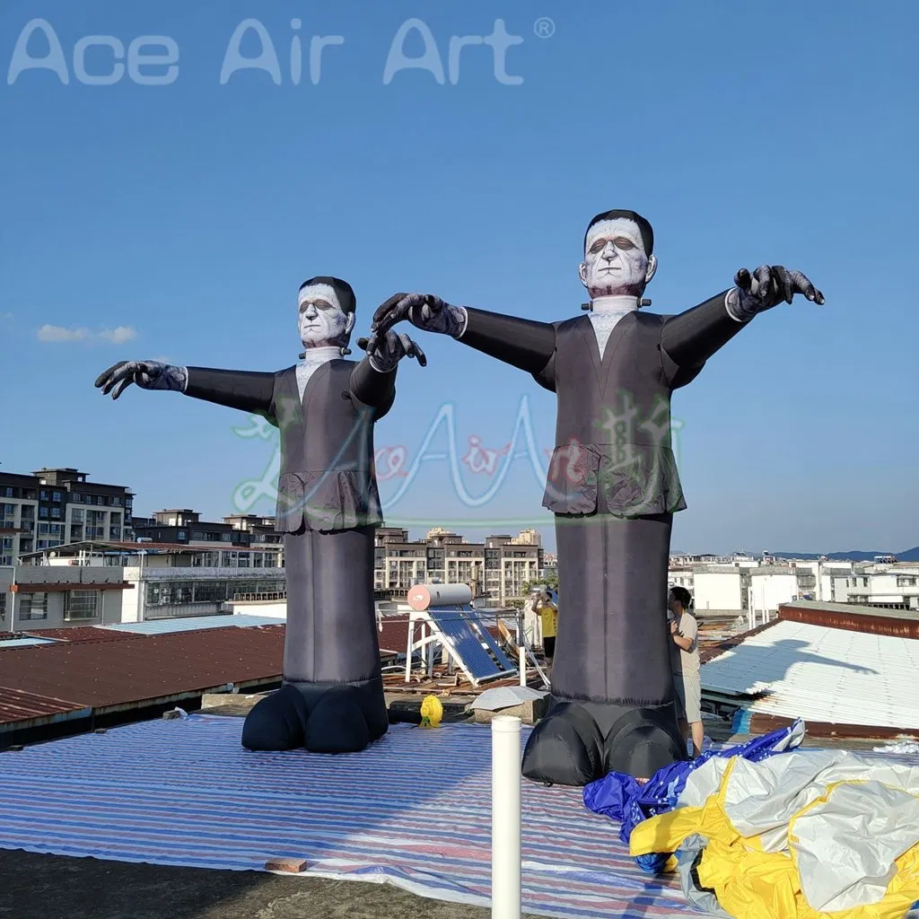 5mh Outdoor Inflatable Zombie Cartoon Halloween Decoration Large Inflatable Dracula with Blower for Horror Party