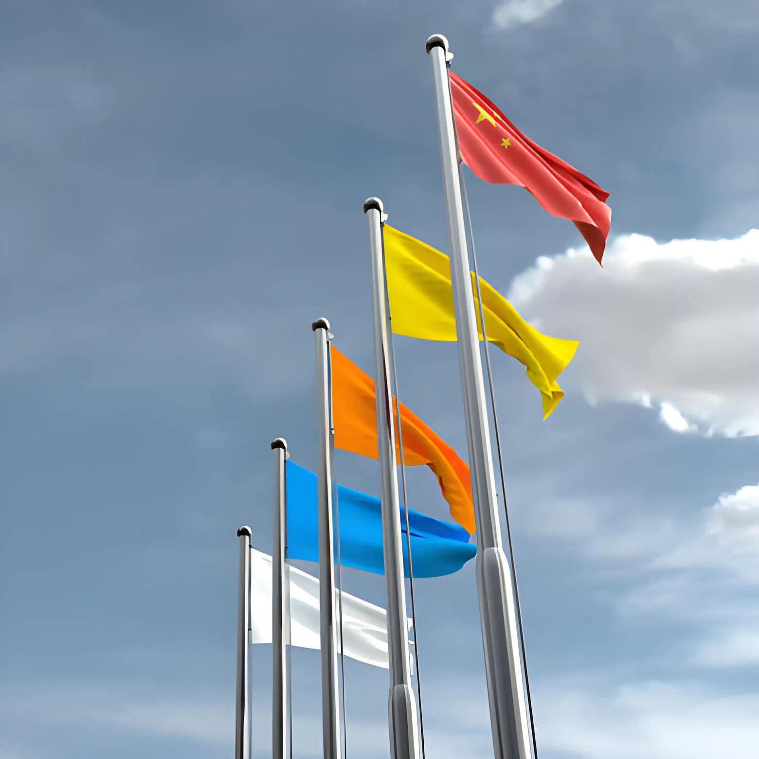 Automatic Raise Flag Pole 20FT Stainless Steel Tapered Flagpole High 40 Feet Electric Flag Poles