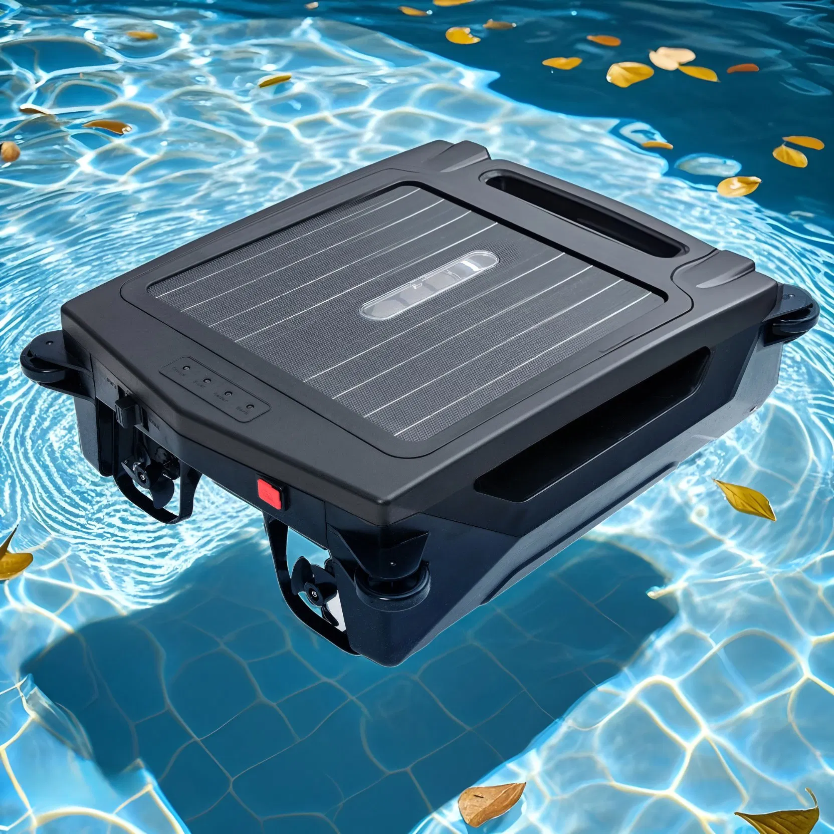 Manufacturer Automatic Pool Vacuum Cleaner Rechargeable Cordless Remote Solar Powered Robotic Skimmer Cleaner with Dual Charging Options