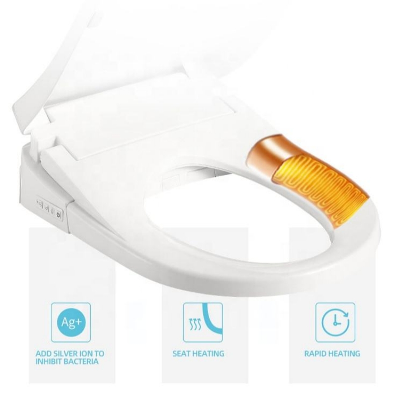 Automatic Heating PP Closing Intelligent Electric Soft Slow Down Bidet Toilet Seat