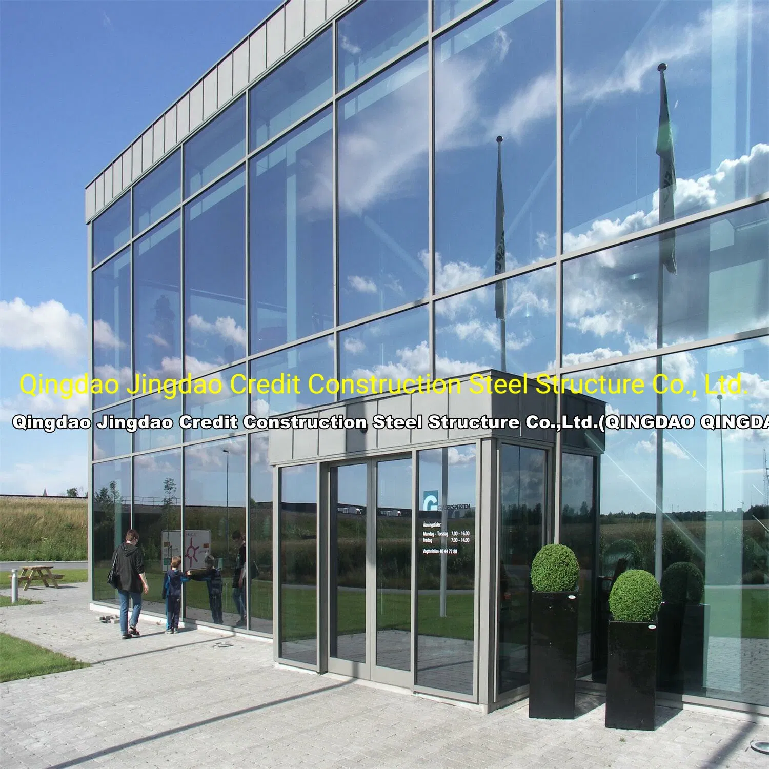 Glass Curtain Wall Steel Frame and Glass Facade High Rise