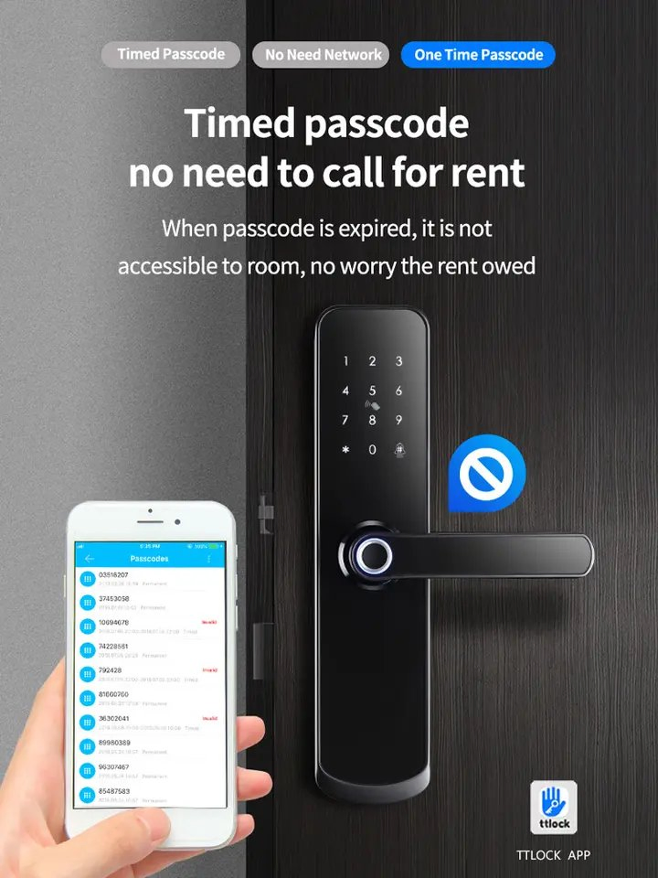 Factory Customized Electronic Waterproof Fingerprint Bluetooth Digital Keypad APP Smart Door Lock
