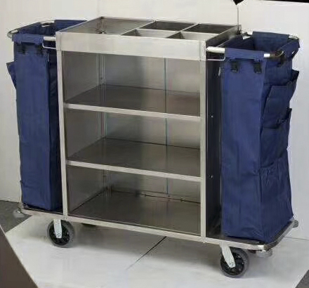 Efficient Three-Layer Guest Room Cleaning Cart for Hotels