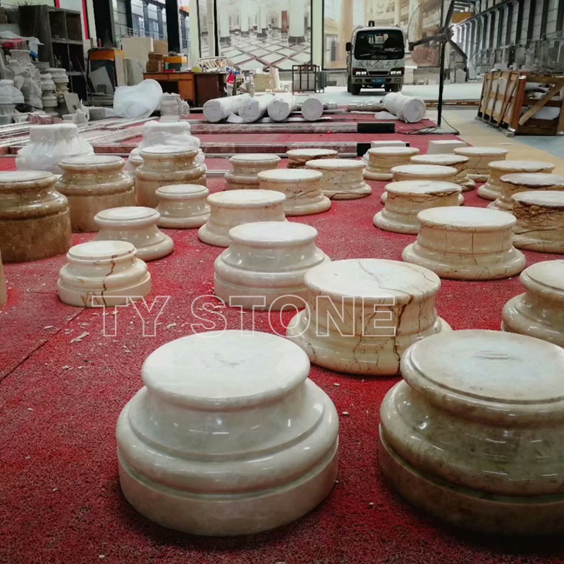 Round/Square/Hollow/Solid China White Marble Stone Roman Pillar