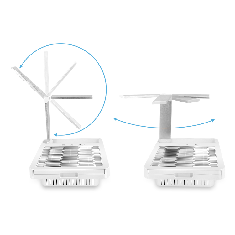 Luxury Touch Screen Nail Dust Collector with Foldable Flash Cure Lamp Light for Nail Station
