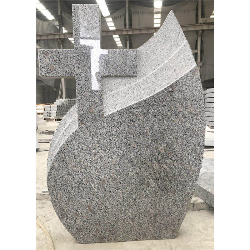 Graveyard Granite Tombstone Marble Cross Vase Monument Tombstone for Sale Soft Cover Color Customized
