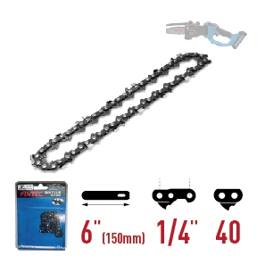 Fixtec Chainsaw Chains Replacement 6 Inch 1/4" Pitch 40 Drive Links Chain Saw Blade