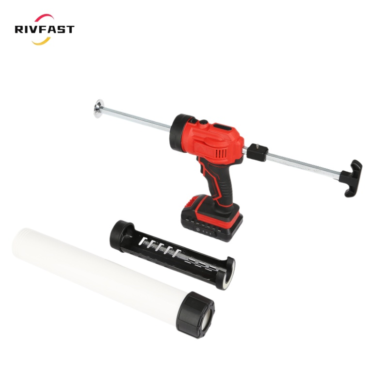 Battery Caulking Gun, 300ml Electric Silicone Gun, with LED Light, 4 Adjustable Speed for Filling, Sealing, Repair.