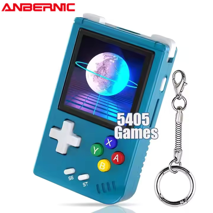 Anbernic Rgnano 1.54 Inch Screen Metal Shell Aluminum Alloy Key Chain 64G WiFi 1050mAh Battery 5400+ Games Linux Classic Retro Video Handheld Game Console