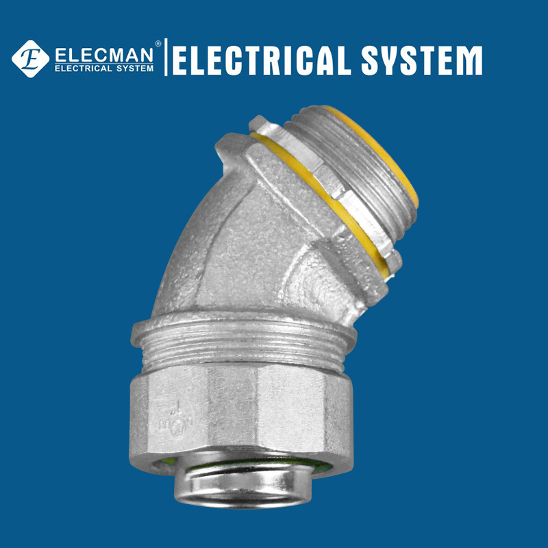 UL Certicificate Malleable Iron Liquid Tight Connector 45° Angle Type