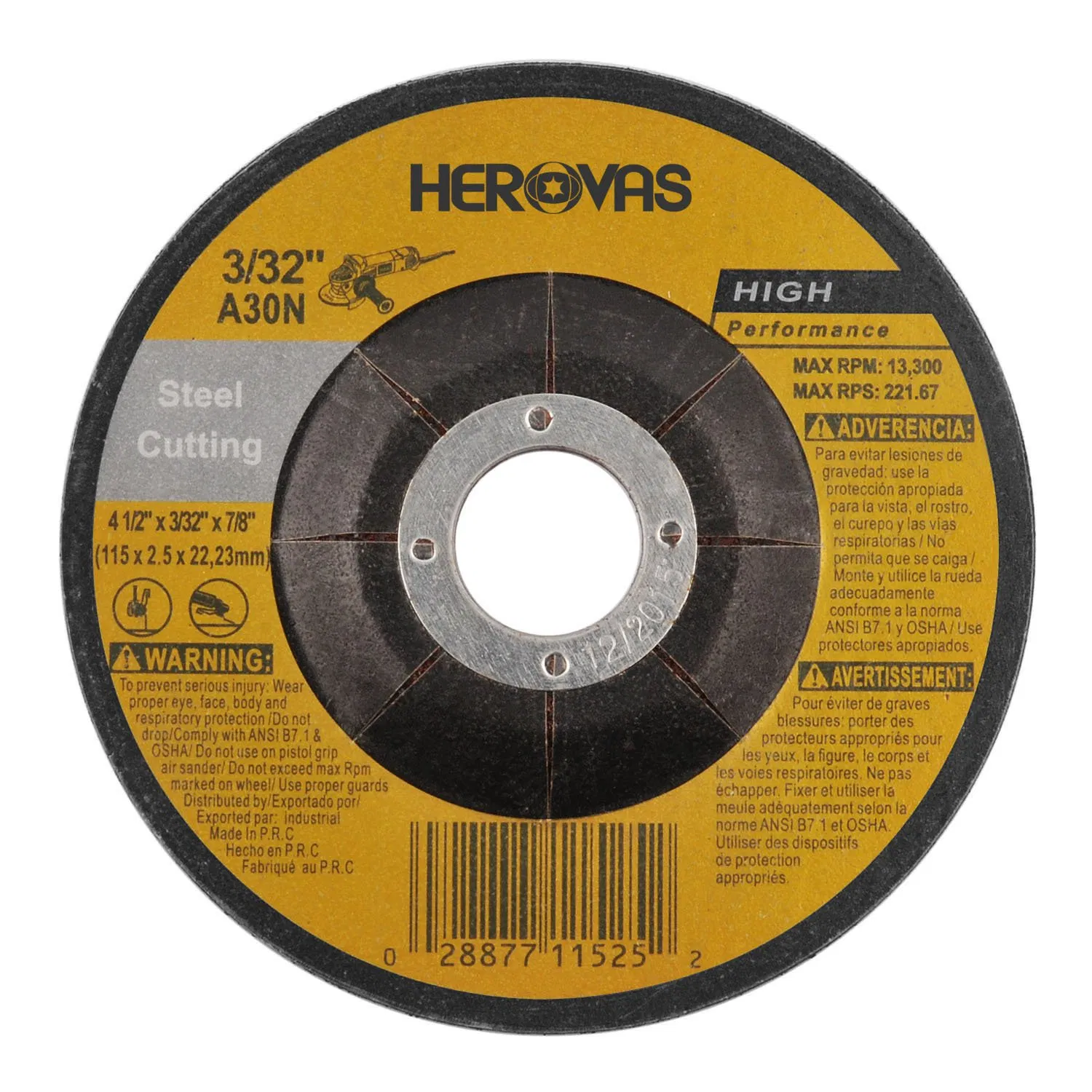 High Quality Metal and Stone Reinforced Centre Concave Cutting Wheel (410011)