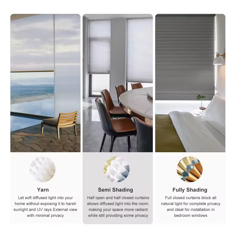 Customizable Electric/Manual Honeycomb Blind for Window Shades Assortment