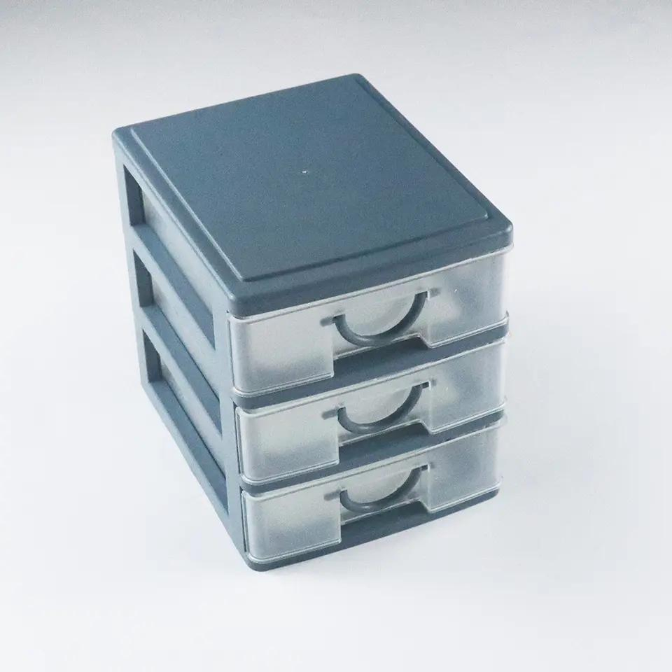 Plastic Storage Box Drawers Multipurpose Desktop Organizer with Removable Compartments