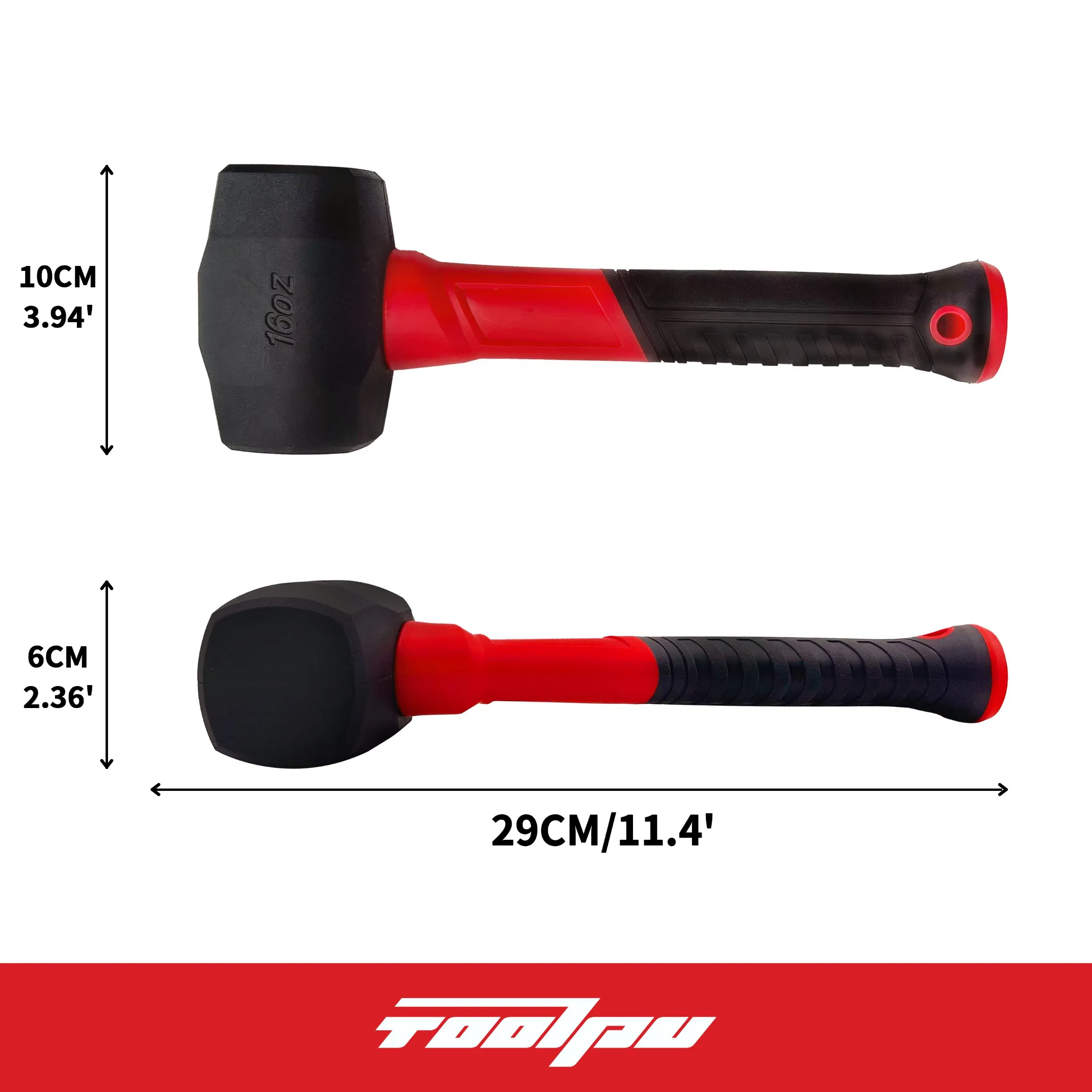 Резиновая киянка 16oz с фиберглассовой ручкой