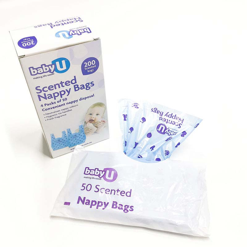 Moisture Locking Baby Poo Waste Clean Plastic Nappy Bags for New Parents