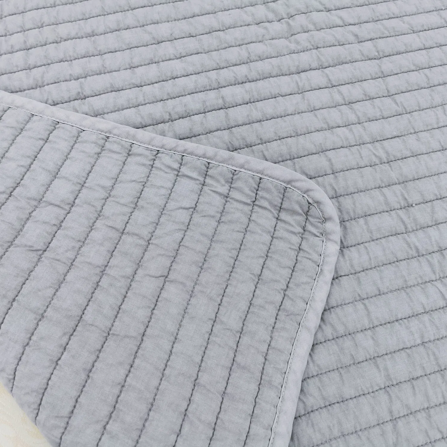 Super Soft Microfiber Cover Quilt Gray Stone Washed Quilt