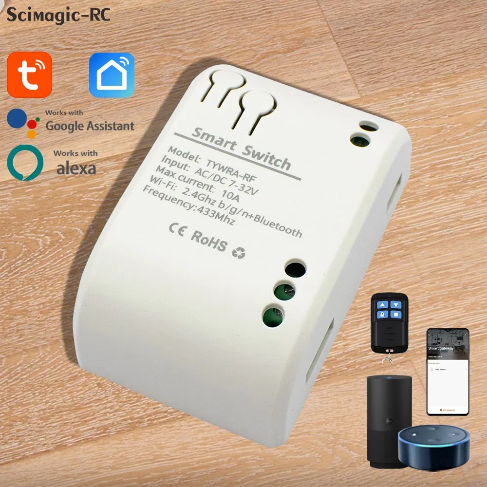 1CH Tuya WiFi Smart Electric Garage Gate Door Access Motor Switch Relay Module Remote Alexa