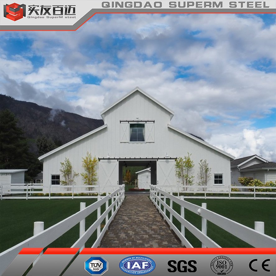Prefabricated Steel Structure Building Hot Sales Kits Price Prefabr Building Structure Building Horse Storage Shed Barn with Free Design Drawing