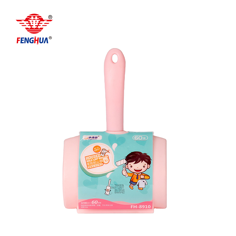 Diagonal Cut Tear Paper Dust Clothes Pet Hair Remover Cleaning Adhesive Sticky Lint Roller with Cover