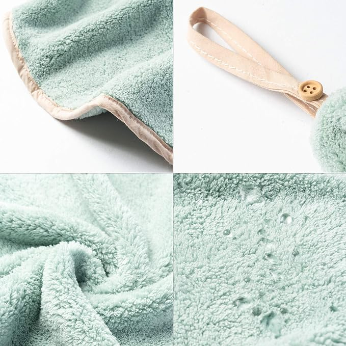 Coral Fleece Hanging Hand Towel Absorbent Bathroom Soft Thick Dish Cloth