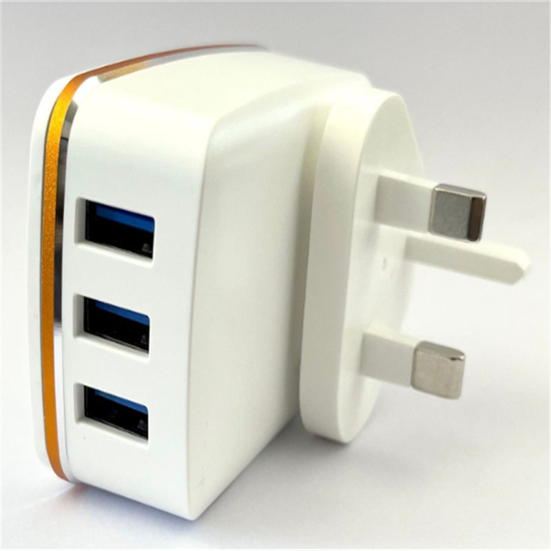2.4A 3 Ports Fast Quick Charge USB Hub Wall Charger Power Adapter USA Europe 2 Prongs UK 3 Prongs